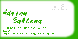 adrian bablena business card
